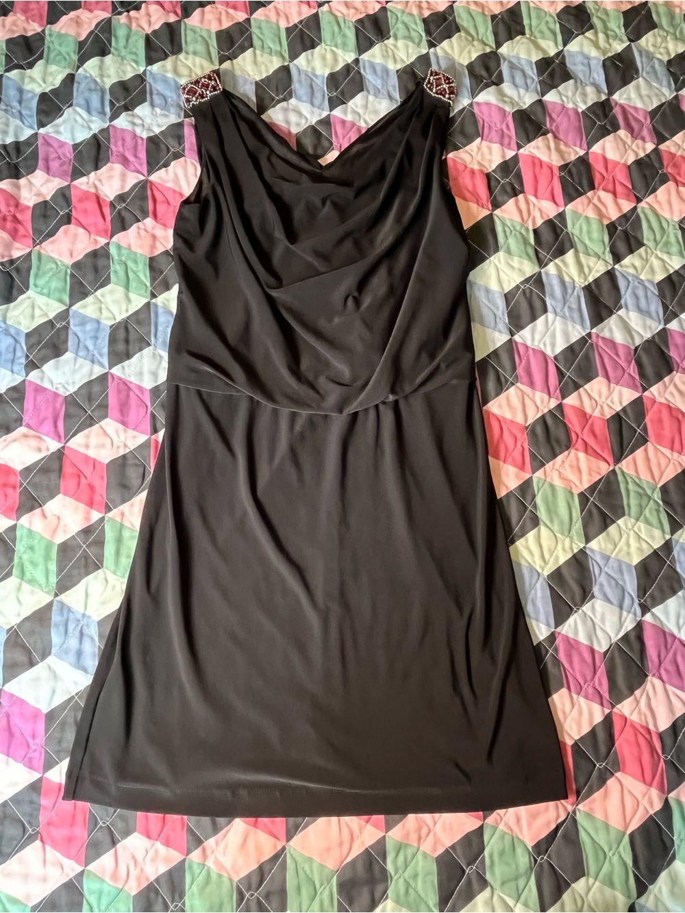 White House Black Market Sleeveless Draped Neck Dress-Size 2